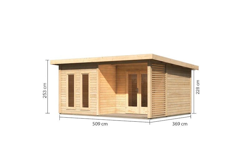 Karibu Premium Gartenhaus Radeburg 5 - 40 mm (Homeoffice-Gartenhaus)