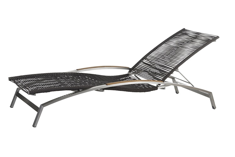 Diamond Garden Liege ATLANTA, Edelstahl / Rope Mocca / Teak-Armlehnen