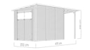 Vorschaubild Bertilo Gartenhaus Pent Modern 4 Plus inkl. Anbaudach - 18 mm