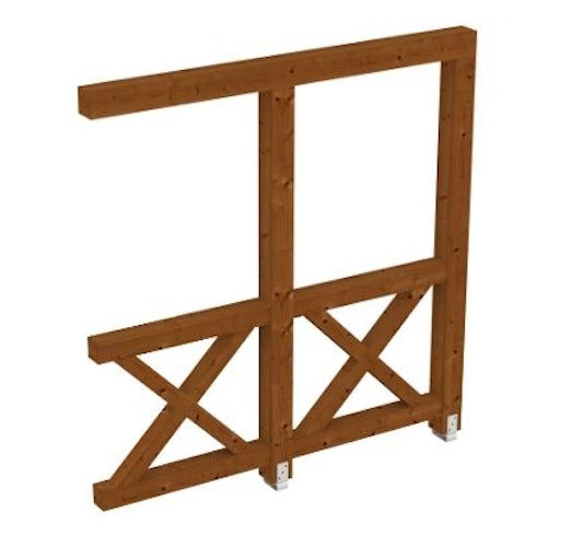 Skan Holz Andreaskreuz-Seitenwand für Terrassenüberdachung Leimholz + Venezia