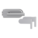 Vorschaubild Griffwerk SMILE 1.0 -Alu EV1 Ganzglastürbeschlagset -2-teiliger Bandsatz -mit Griff L-Form -UV