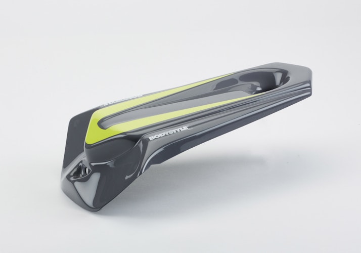 BODYSTYLE Sportsline Sitzkeil ABS Kunststoff grau/gelb für YAMAHA MT-125 