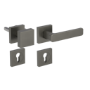 Vorschaubild GRIFFWERK Wechselgarnitur MINIMAL MODERN Schraubtechnik GK4 Rosetten eckig Knopf SQUARE Kaschmirgrau R