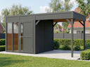 Vorschaubild Bertilo Element-Gartenhaus Cubus 2 Office inkl. Lounge-Anbau - 19 mm