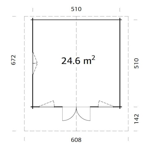 Palmako Gartenhaus Helena 24,6 m² - 70 mm