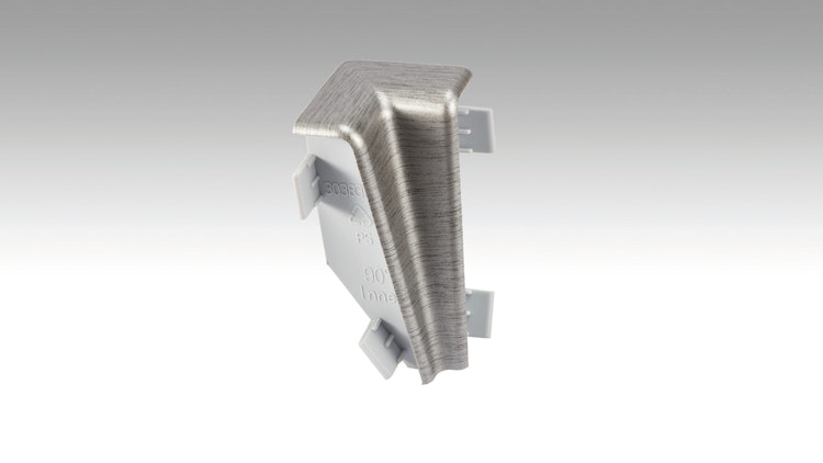 MEISTER Innenecken Fußleiste Profil 3PK (4 Stk./VPE)  Edelstahl-Optik 2002