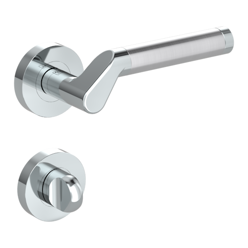 Griffwerk CORINNA Schraubtechnik GK4 -Chrom/Edelstahl Rosettengarnitur -Schraubt. -WC -TS 40-45mm