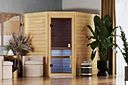 Vorschaubild Karibu Sauna Espoo (Eckeinstieg) - 28 mm Massivholz Aktionssauna