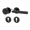 Vorschaubild Griffwerk Wechselgarnitur LUCIA PROF Schraubtechnik FS Rosetten rund Knopf R2 38-50mm Graphitschwarz R
