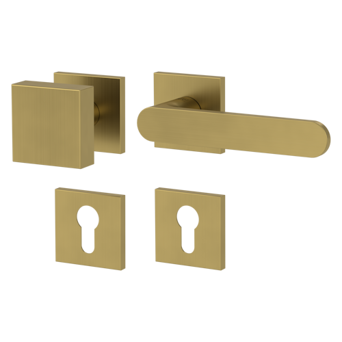 Griffwerk Wechselgarnitur VAYA 291 AVUS fast2fix Fast2Fix  Rosetten eckig Knopf SQUARE Gold matt R