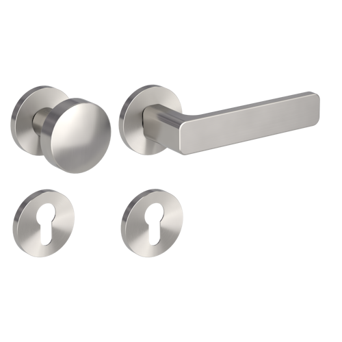 Griffwerk Wechselgarnitur VAYA 265 MINIMAL MODERN fast2fix Fast2Fix Rosetten rund Knopf R2 Samtgrau R