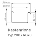 Vorschaubild Endstück links zum Kleben, RG70 Typ 200 anthrazit (1 Stück)