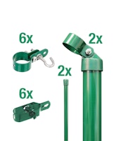 Alberts® Zauneck-Set Maschendrahtzaun,z.Einbet.,grün,Zaunhöhe:800mm 601362