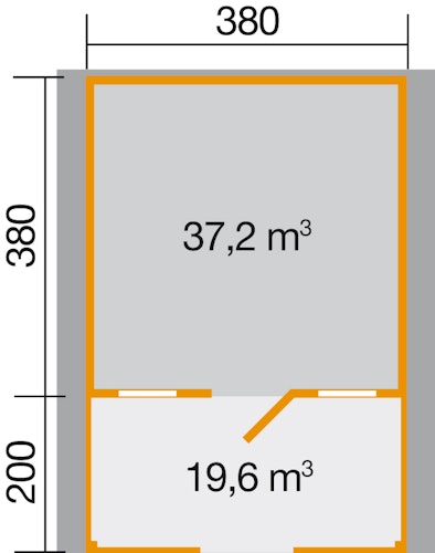 Weka 45 mm Weekendhaus 138 B mit Vordach+Terrasse