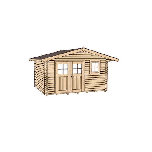 Weka 45 mm Gartenhaus 136 mit Vordach (60 cm)