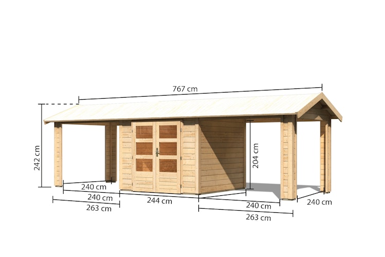 Karibu Premium Gartenhaus Theres 3 - 28 mm
