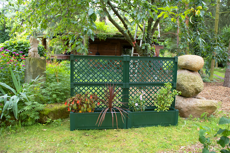 KHW Pflanzkasten groß mit Zentralspalier (2-tlg.) 100 cm - 2er Set