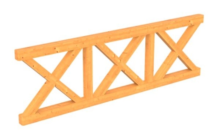 Skan Holz Andreaskreuz-Brüstung für Terrassenüberdachung Douglasie