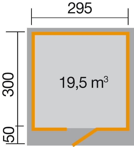 Weka Gartenhaus Designhaus wekaLine 172 mit Vordach (50 cm)