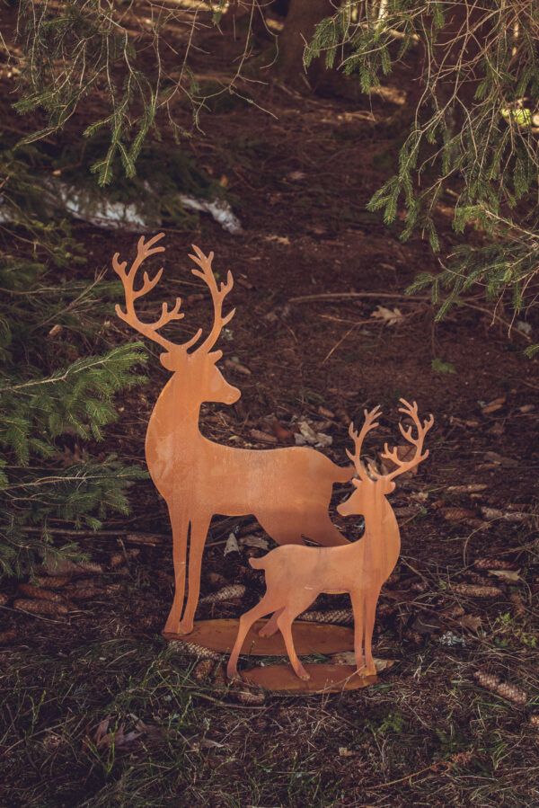 Badeko Hirsch-Deko „Leon“ (120 cm) in Edelrostoptik