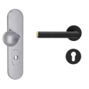 Vorschaubild Griffwerk TITANO Kombi SB_882 ES1 (S2) -Edelstahl matt Kombi-Schutzbeschlag -Schild/Drücker -mit Griff LUCIA SELECT -GSC/ME -ZA, 72mm li