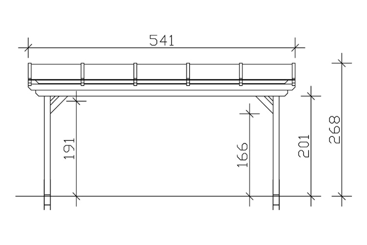 Skan Holz Sanremo aus Leimholz ohne Mittelpfosten Breite 541 cm freistehende Terrassenüberdachung
