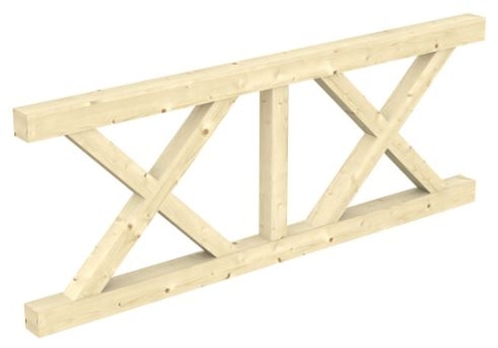 Skan Holz Andreaskreuz-Brüstung für Terrassenüberdachung Leimholz