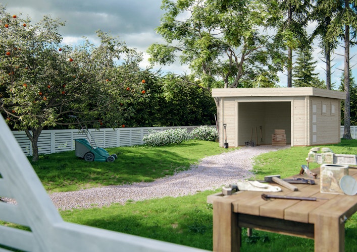 Palmako Garage Rasmus 19,0 m²- 44 mm - ohne Tor