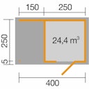 Vorschaubild Weka Designhaus 413 A 45 mm inkl. 150 cm Anbau