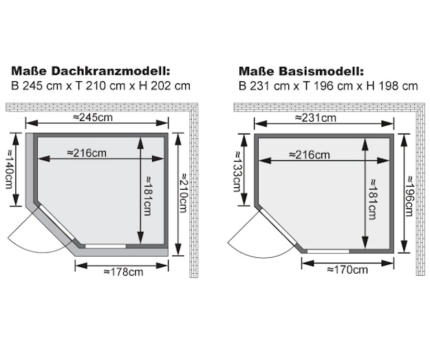 Karibu Sauna Fiona 3 mit Eckeinstieg 68 mm inkl. gratis Sauna-Zubehörset im Wert von 234,94 €
