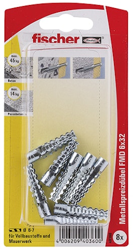 FISCHER Metallspreizdübel FMD 6x32 K (8 Stück)