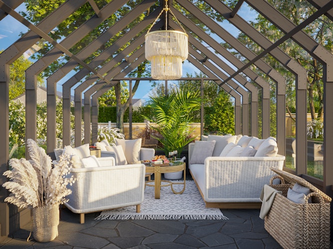 Palmako Gewächshaus / Pavillon / Glashaus Emilia 13,8  m² - 18 mm