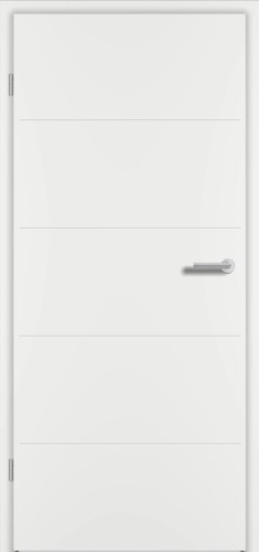 Prüm Zimmertürblatt ROYAL mit 4 waagerechten Querstreifen RAL 9016 Weißlack TB RY-451 RS