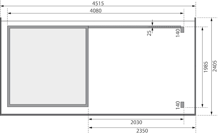 Karibu Woodfeeling Gartenhaus Kandern 1/2/3 mit 235 cm Schleppdach + Rückwand