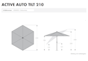 Vorschaubild doppler Mittelmastschirm ACTIVE 210 Auto-Tilt, Aluminium Silber / Polyester 180 g/m²