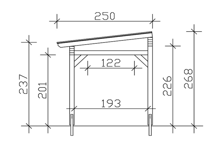 Skan Holz Sanremo aus Leimholz ohne Mittelpfosten Breite 541 cm freistehende Terrassenüberdachung