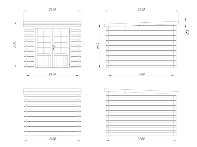 Palmako Gartenhaus Ella 6,9 m² - 28 mm