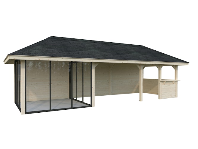 Palmako Pavillon Bianca 24,9 m² Set 516 Slide Plus mit Isolierglas-Schiebetüren