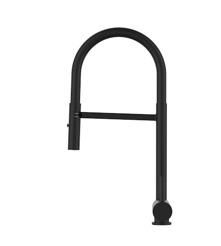 Wasserhahn Vorfenster Küchenarmatur, Umklappbar 6 CM, mit 360° schwenkbarem Auslauf, abnehmbare 2 strahl Handbrause, Schwarz Matt / Schwarz