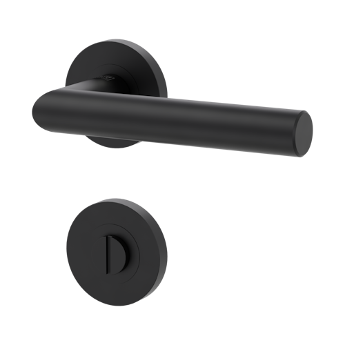 Griffwerk LUCIA PROFESSIONAL PVD+ Schraubtechnik GK3 Rosetten rund WC Graphitschwarz PVD+