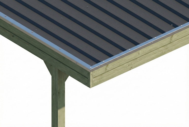 Skan Holz Carport Friesland 320x708 cm mit Abstellraum Set B