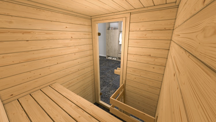 Weka Sauna Valida Gr. 1 mit Glastür - Massivholzsauna 38 mm