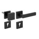 Vorschaubild GRIFFWERK Wechselgarnitur MINIMAL MODERN Schraubtechnik GK4 Rosetten eckig Knopf SQUARE Graphitschwarz R