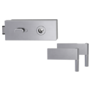 Vorschaubild Griffwerk PURISTO 1.0 -Edelstahl matt Ganzglastürbeschlagset -2-teiliger Bandsatz -ohne Griff -PZ, WC Knaufzylinder Schlossseite