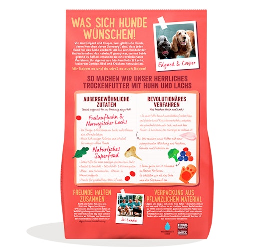 Edgard&Cooper Senior Freilauf-Huhn und Lachs Hundetrockenfutter