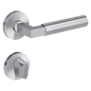 Vorschaubild Griffwerk METRICO PROFESSIONAL Schraubtechnik GK4 -Edelstahl matt  Rosettengarnitur eckig -Schraubt. -WC rot/weiß