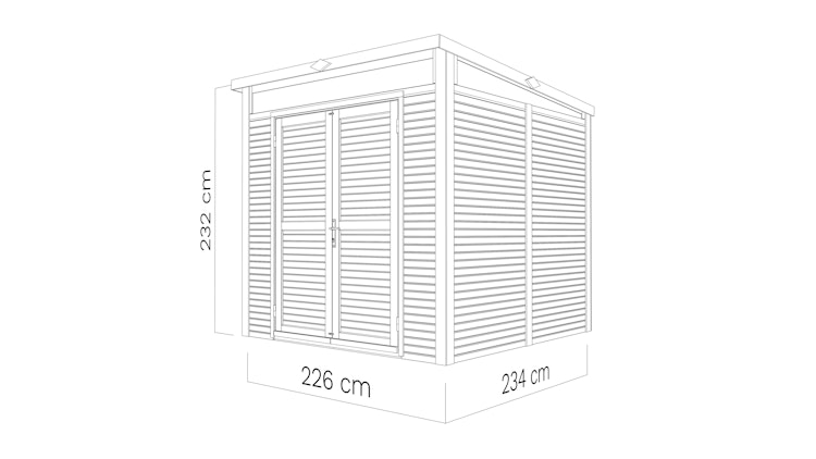 Bertilo Gartenhaus Woodline Pent - 18 mm