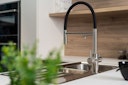 Vorschaubild 5 Wege Wasserhahn Küchenarmatur, Edelstahl Massiv mit 360° schwenkbarem Auslauf, abnehmbare 2 strahl Handbrause, Gebürstet / Orange