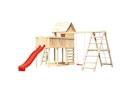 Vorschaubild Akubi Stelzenhaus Frieda mit Wellenrutsche, Doppelschaukelanbau, Klettergerüst, Anbauplattform und Kletterwand