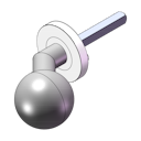 Vorschaubild Griffwerk Kombi-Knopf R3 mit Knopfrosettet M5-Gewinde -Edelstahl matt